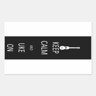 Sticker Rectangulaire Gardez le calme et l'Uke dessus