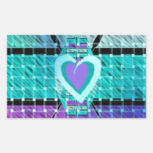 Sticker Rectangulaire Gardez les Choses Simples : Art de Motif de Cœur C
