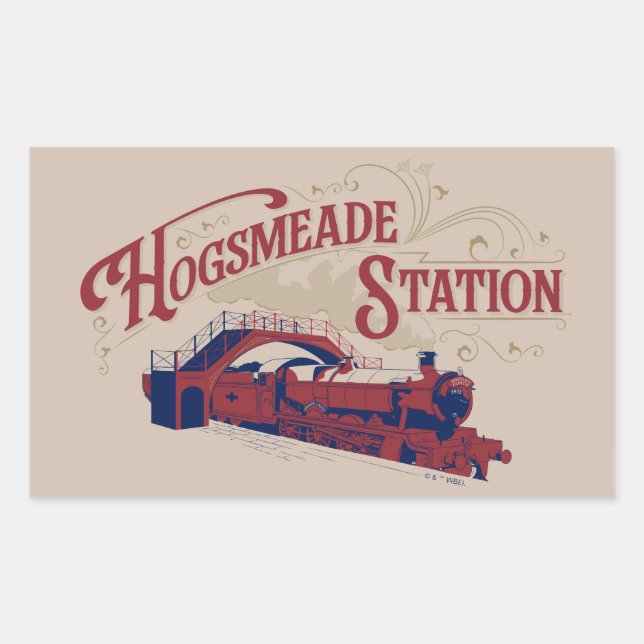 Sticker Rectangulaire Gare de HOGSMEADE Graphique Vintage (Devant)