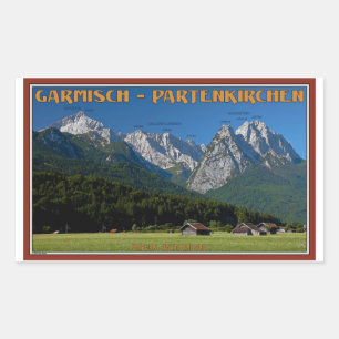 Sticker Rectangulaire Garmisch - Le Zugspitze et l'Alpspitze