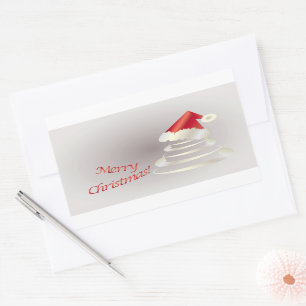 Sticker Rectangulaire Gâteau blanc pour Père Noël