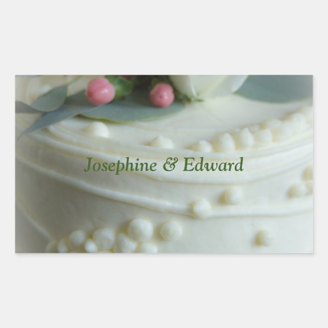 Sticker Rectangulaire Gâteau mariage (Devant)