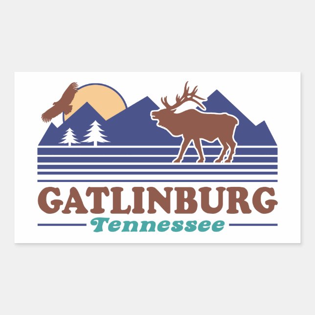 Sticker Rectangulaire Gatlinburg Tennessee (Devant)