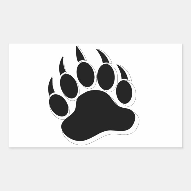Sticker Rectangulaire Gay Bear claw B&W 3D, effet (Devant)