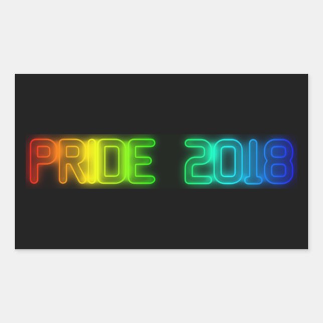 Sticker Rectangulaire Gay pride 2018 Rainbow Flag LGBT Typographie (Devant)