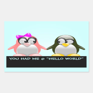 Sticker Rectangulaire Geek informatique Valentine : Programmation Langue