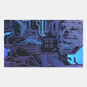 Sticker Rectangulaire Geek Sortie carte de circuit électronique Nerd PCB