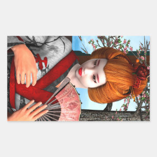 Sticker Rectangulaire Geisha