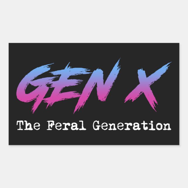 Sticker Rectangulaire Gen X - Génération Feral (Devant)