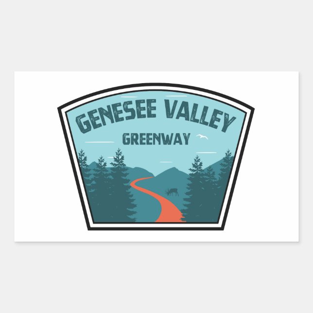 Sticker Rectangulaire Genesee Valley Greenway New York (Devant)