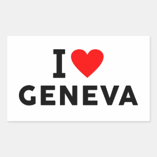 Sticker Rectangulaire Genève Suisse ville d'amour au cœur comme voyage