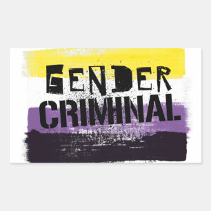 Sticker Rectangulaire Genre non binaire Criminel