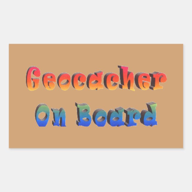Sticker Rectangulaire Geocacher À Bord (Devant)