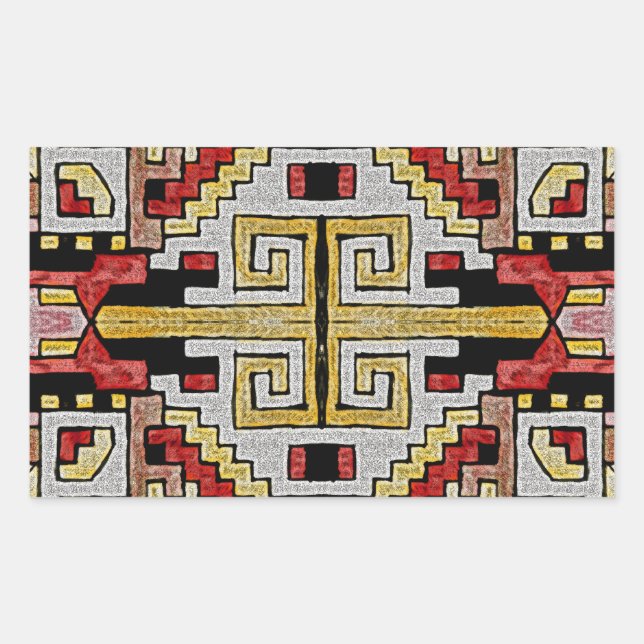 Sticker Rectangulaire Géométhorique Tribal/Motif ethnique (Devant)