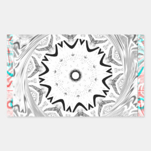 Sticker Rectangulaire Géométrie en cyan rose africain