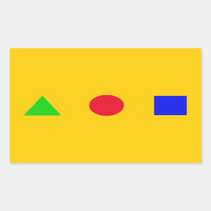Sticker Rectangulaire géométrique - triangle, cercle et carré