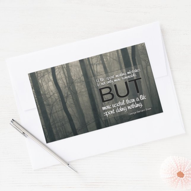 Sticker Rectangulaire George Bernard Shaw Citation inspirante "Erreurs" (Enveloppe)