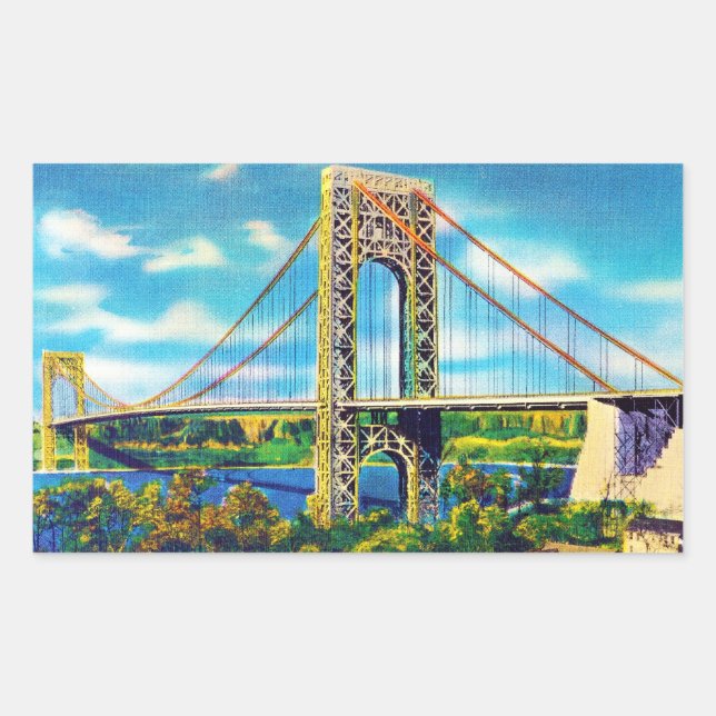 Sticker Rectangulaire George Washington Bridge, New York (Devant)