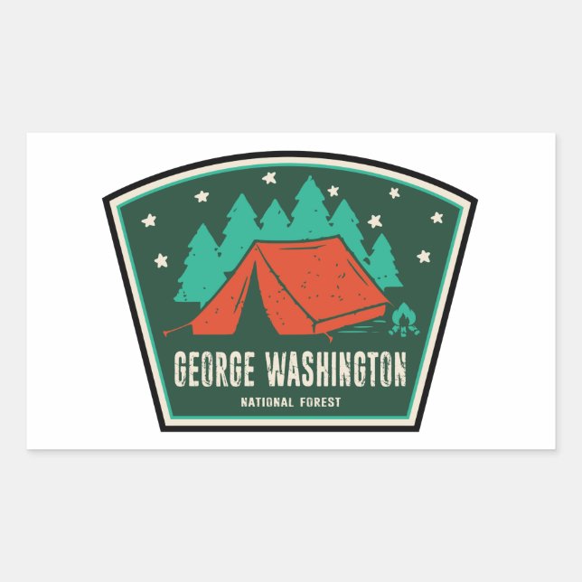 Sticker Rectangulaire George Washington National Forest Camping (Devant)