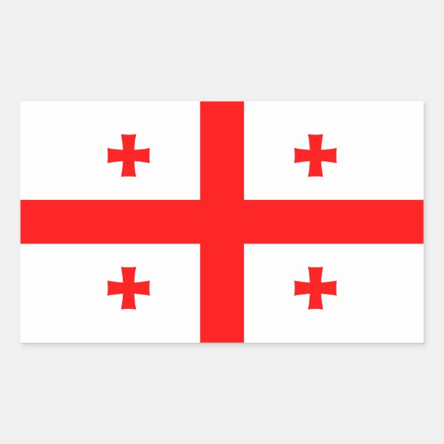 Sticker Rectangulaire Géorgie - Drapeau géorgien (Devant)