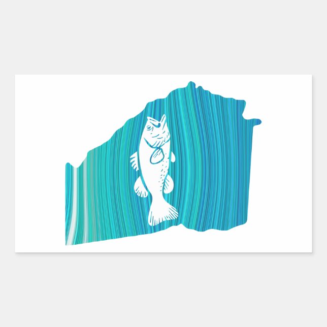 Sticker Rectangulaire Géorgie Wave Fishing (Devant)