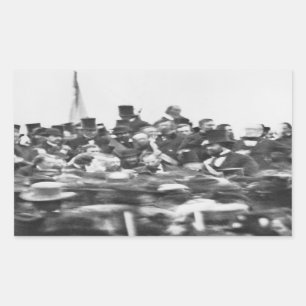 Sticker Rectangulaire Gettysburg Adresse, Abraham Lincoln