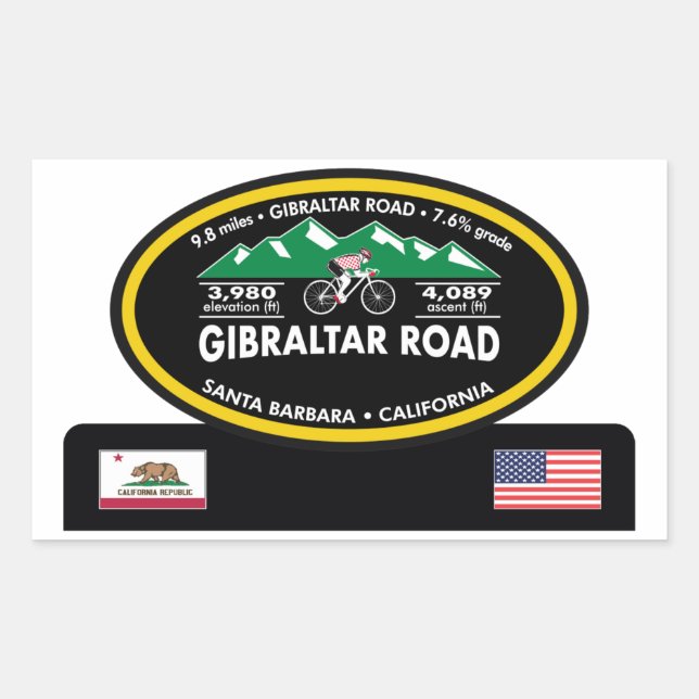 STICKER RECTANGULAIRE GIBRALTAR ROAD - PÈRE NOËL BARBARA, CA - "TROPHE O (Devant)