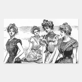 Sticker Rectangulaire Gibson Girls at the Beach