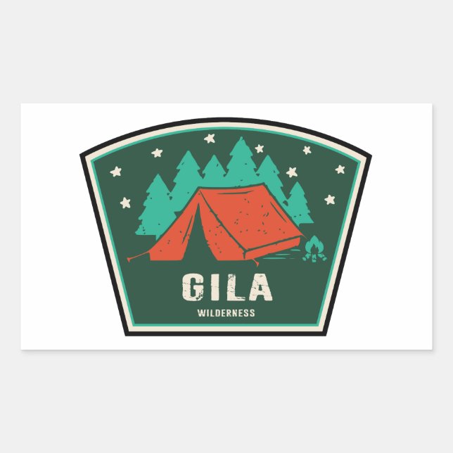 Sticker Rectangulaire Gila Wilderness Nouveau-Mexique Camping (Devant)