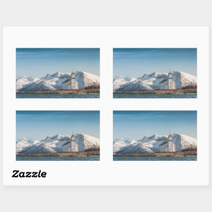 Sticker Rectangulaire Gimsoy Church Lofoten Norvège