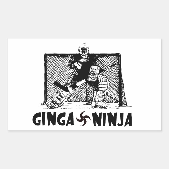 Sticker Rectangulaire Ginga Ninja - gardien de hockey (Devant)