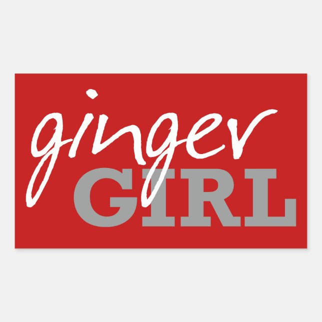 Sticker Rectangulaire Ginger Girl Redhead Freckles (Devant)