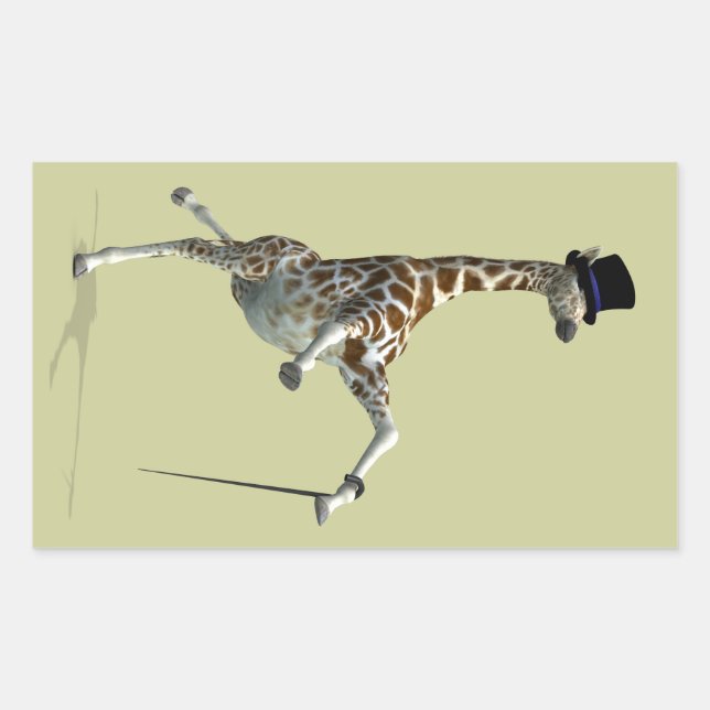 Sticker Rectangulaire Girafe de danse à claquettes (Devant)