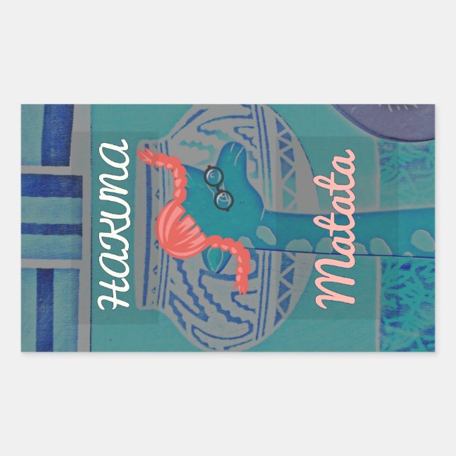 Sticker Rectangulaire Giraffe Art Joueuse : Un Plaisir Africain (Devant)