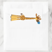 Sticker Rectangulaire Giraffe de cartons mignons et Stick aux fleurs (Sac)