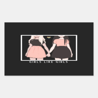 Sticker Rectangulaire girls like girls
