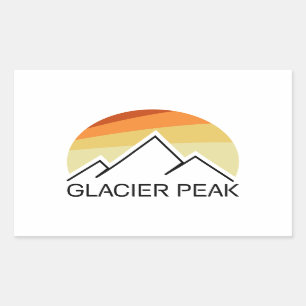 Sticker Rectangulaire Glacier Peak Washington Retro