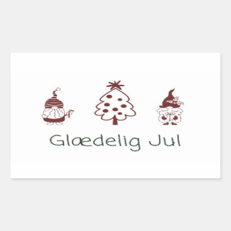 Sticker Rectangulaire Glæ delig jul, Danois Joyeux Noël