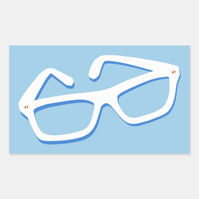 Sticker Rectangulaire Glasses de Cool (Devant)