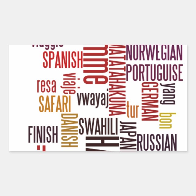 Sticker Rectangulaire Global Groove : Hakuna Matata dans chaque langue (Devant)