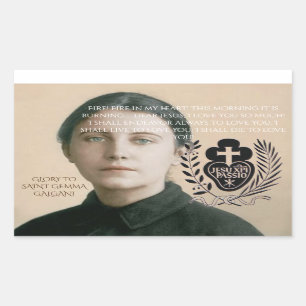 STICKER RECTANGULAIRE GLOIRE DE SAINT GEMMA GALGANI
