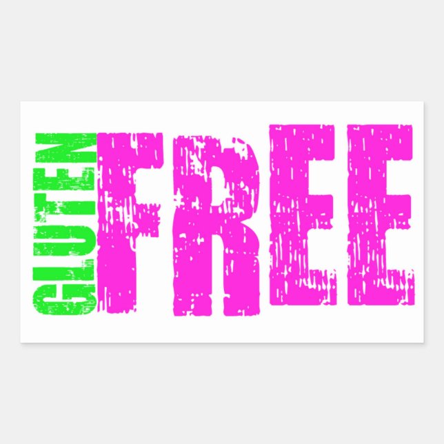 Sticker Rectangulaire Gluten Gratuit Art gai (Devant)