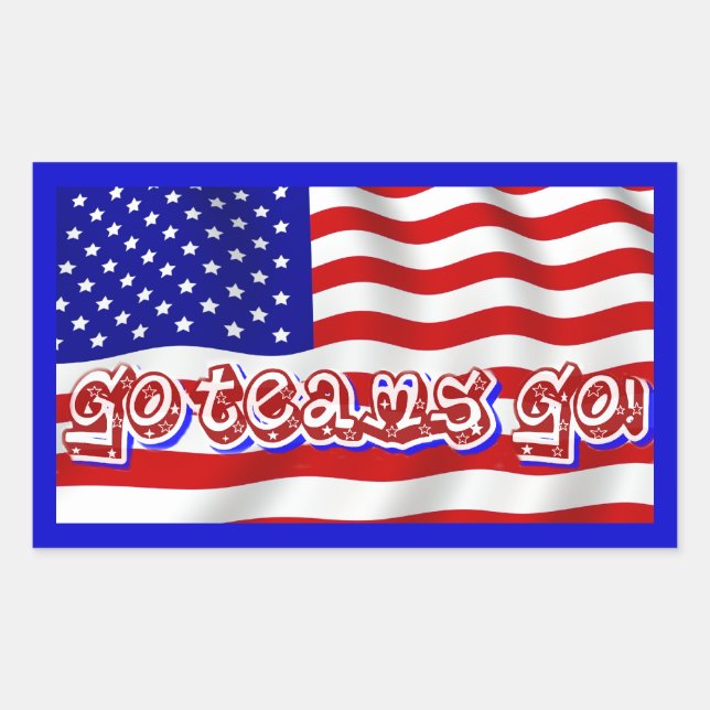 Sticker Rectangulaire Go Team Go !, USA_ (Devant)