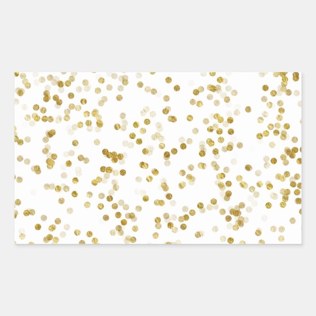 Sticker Rectangulaire Gold Faux Metallic Dot Bokeh Arrière - plan Bling (Devant)