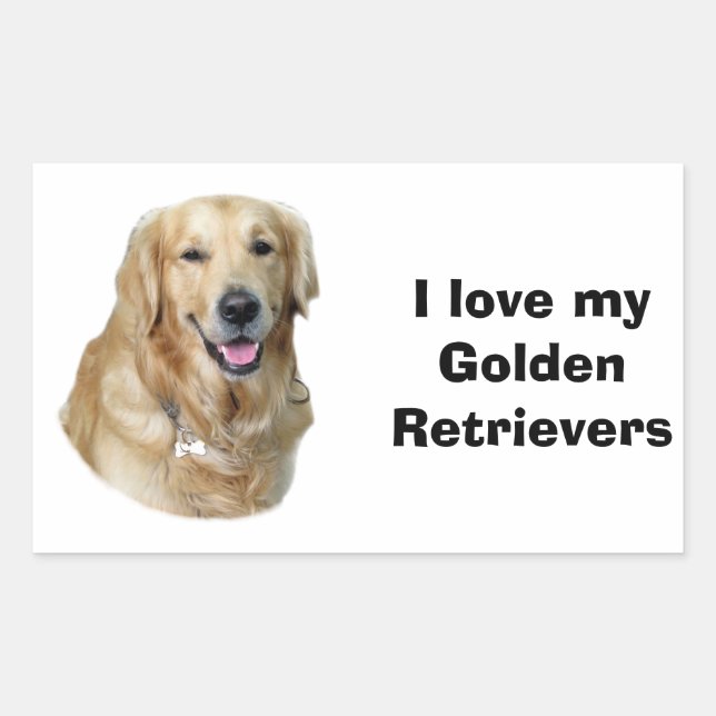 Sticker Rectangulaire Golden Retriever dog photo (Devant)