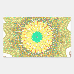 Sticker Rectangulaire Golden Yellow African ethnie tribale motif Art