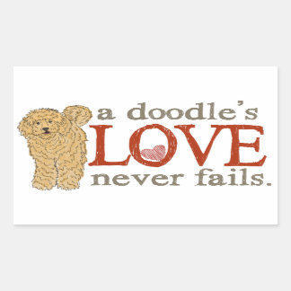 Sticker Rectangulaire Goldendoodle et Labradoodle Love
