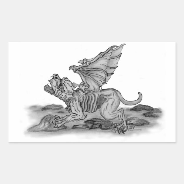 Sticker Rectangulaire Golem Gargoyle (Devant)