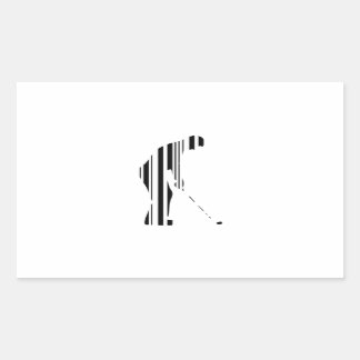 Sticker Rectangulaire GOLFER BAR CODE Golf Golfing Sports Motif Design