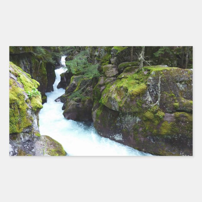 Sticker Rectangulaire Gorge d'Avalanche I au Glacier National Park (Devant)